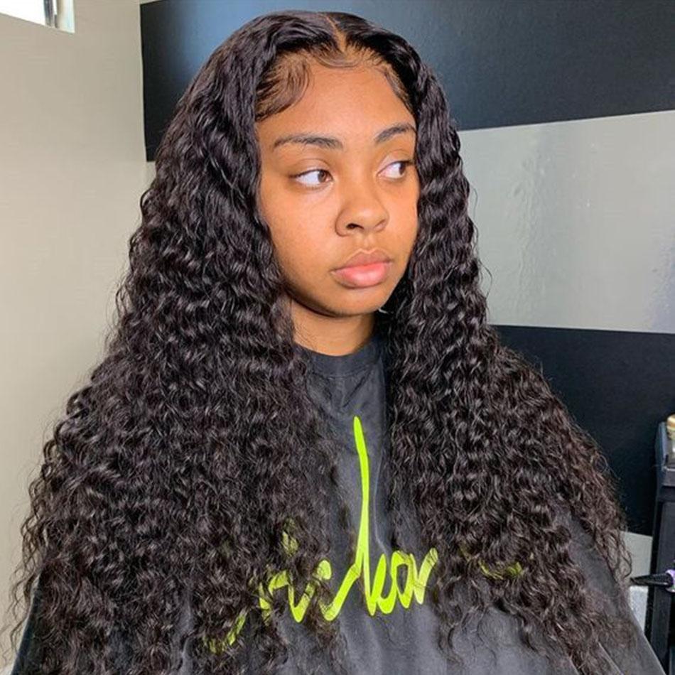 Fake Scalp 13X6 Human Hair Transparent Lace Front Wig | Deep Curly