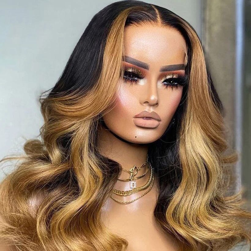 Ombre Highlight Human Hair Top Swiss HD Lace Wig| Loose Body Wave
