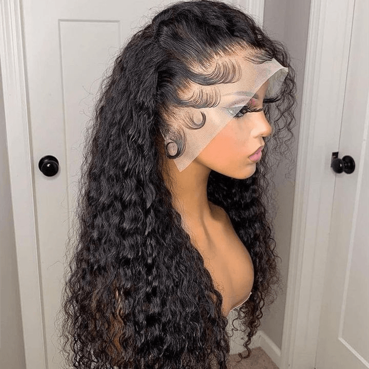 13X6 Human Hair Transparent Lace Front Wig | Deep Wave